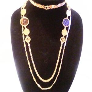 Vintage Sarah Coventry "A Taste Of Honey" Multi Chain Necklace 1974